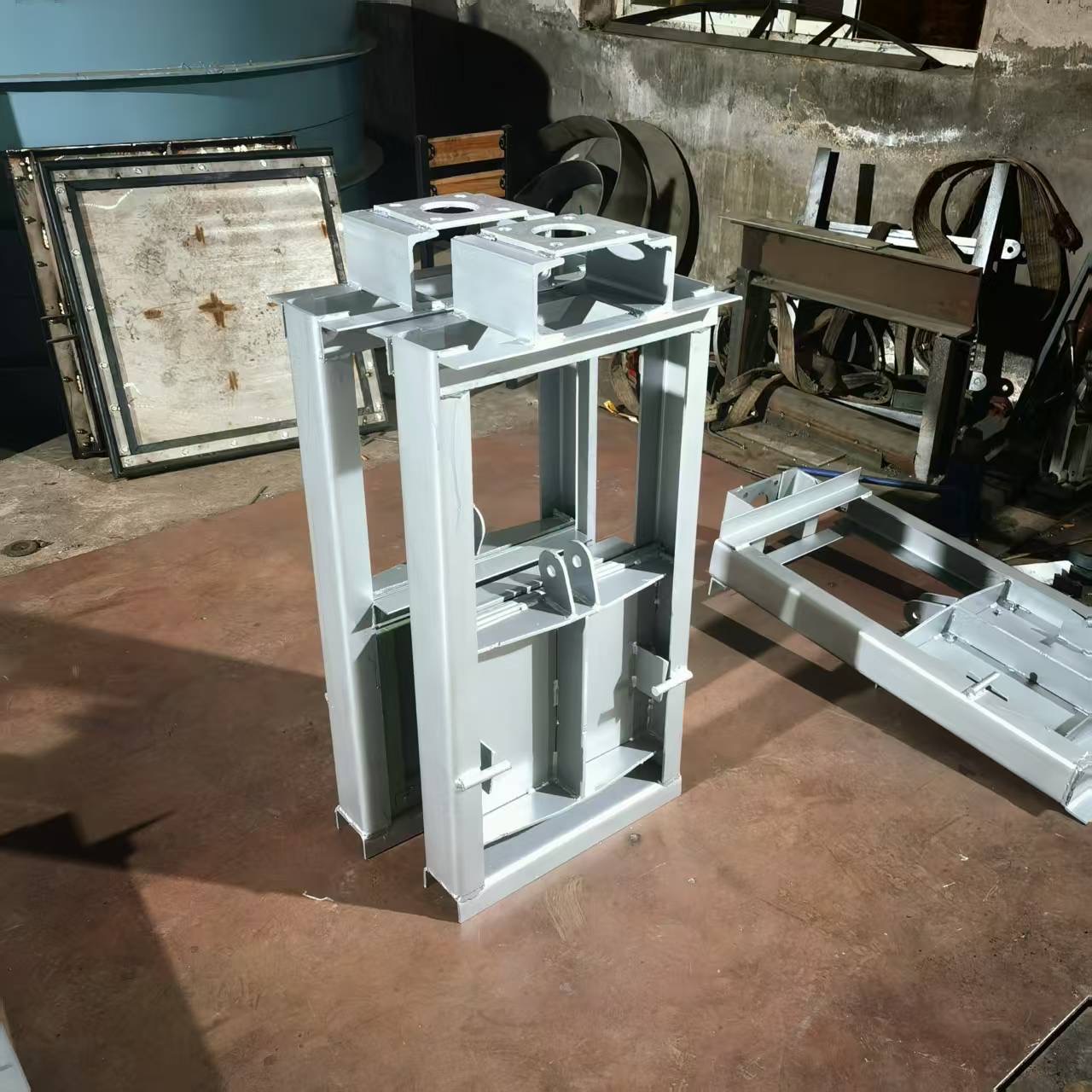Fabricated penstock gate assemblies in the workshop