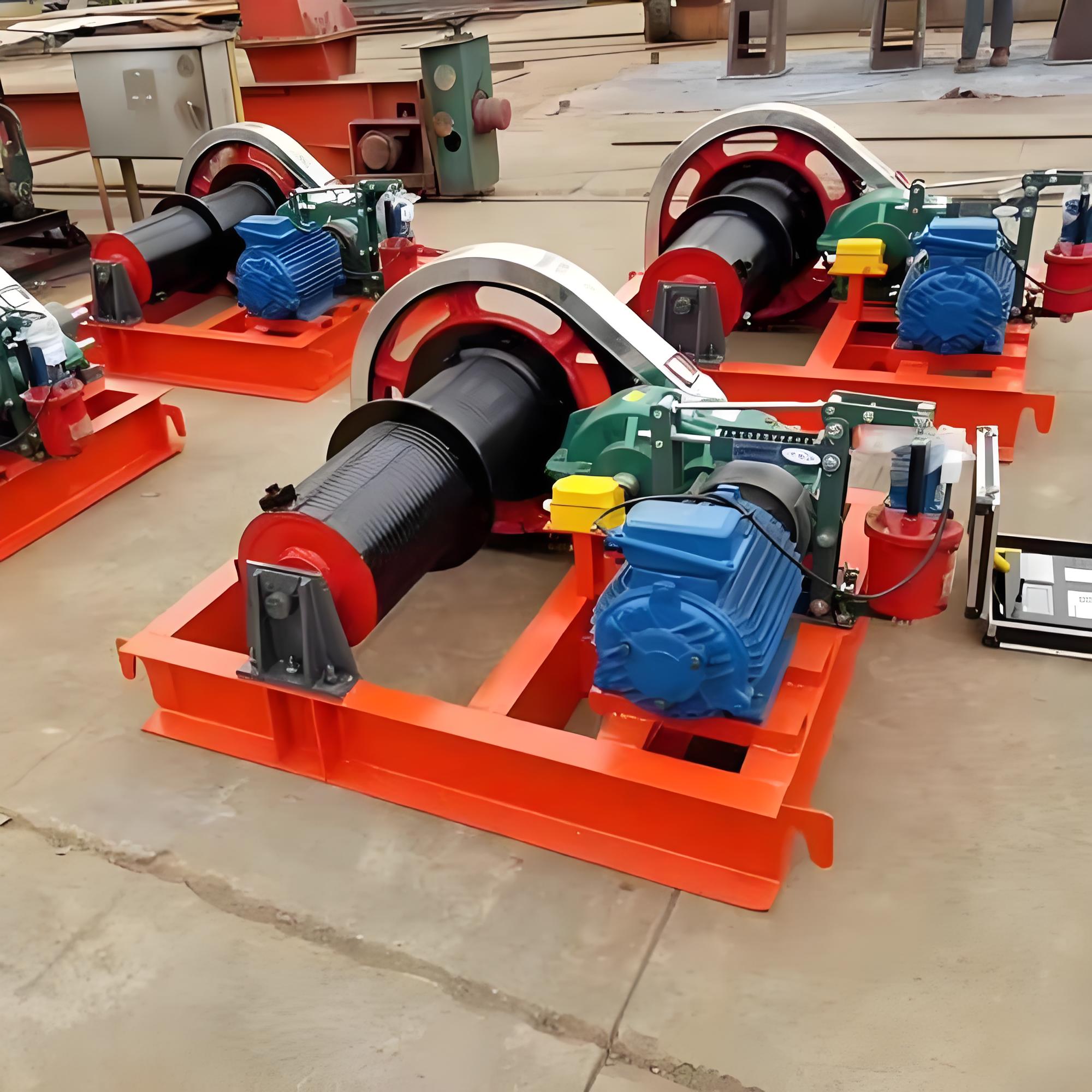 Several wire-rope gate hoists at the factory